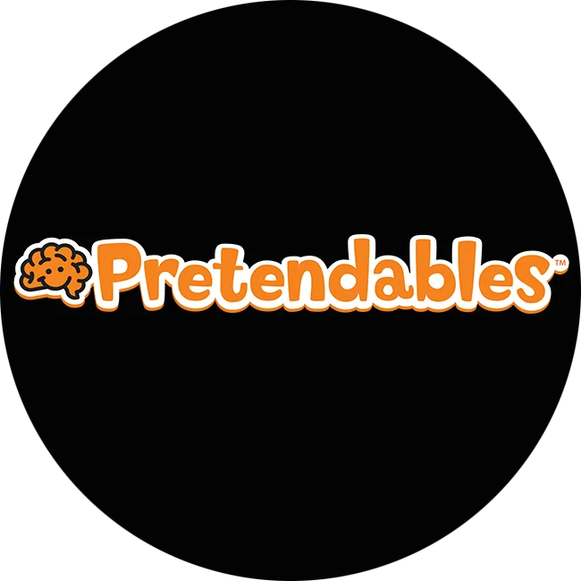 Pretendables logo - brings imagination to life with beautifully crafted playsets that inspire creativity