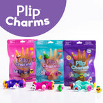 Plip Charms Packaging Purple, Pink, & Teal