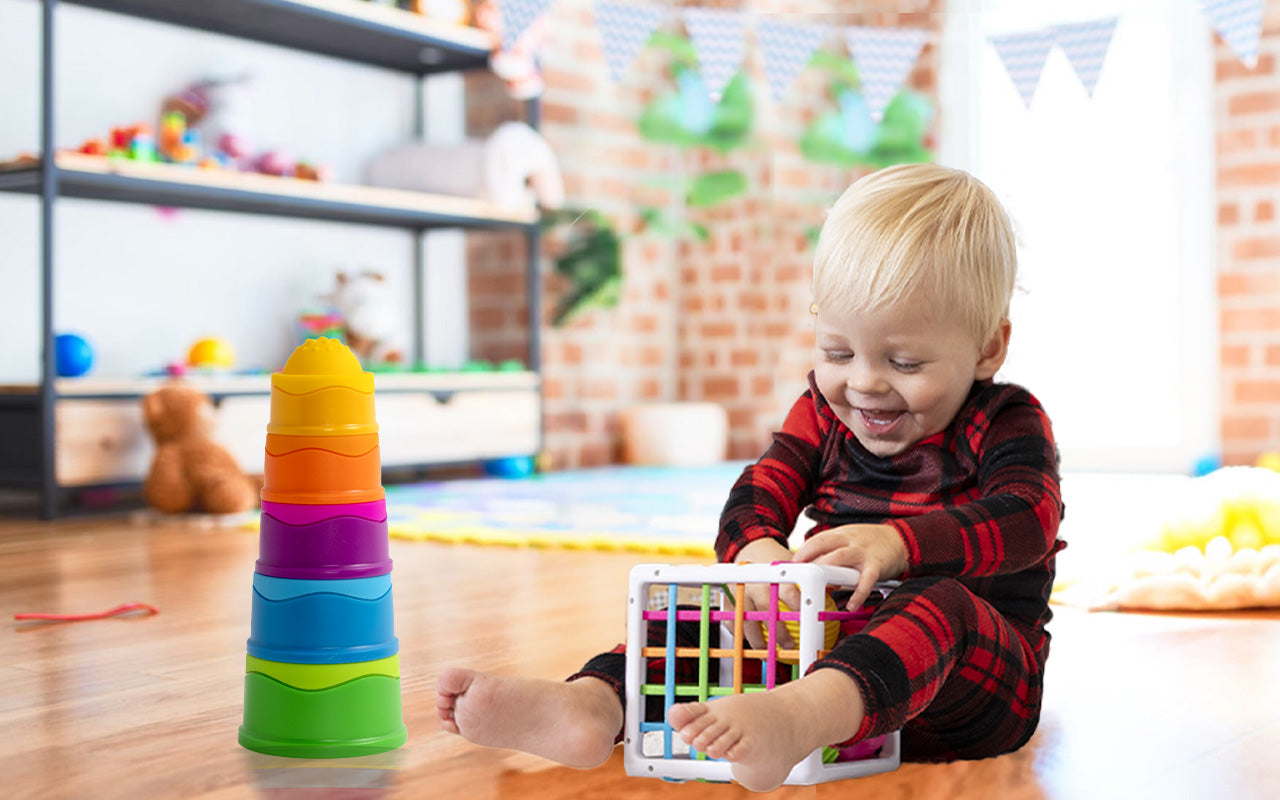 Fat Brain Children playing with toys
